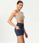 ODCLOUD 4" High Waist Lounge Yoga Shorts Navy - ododos