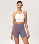 ODCLOUD 6" High Waist Lounge Yoga Shorts Ash Violet - ododos