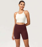 ODCLOUD 6" High Waist Lounge Yoga Shorts Burgundy - ododos