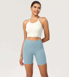 ODCLOUD 6" High Waist Lounge Yoga Shorts Chambray - ododos