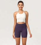ODCLOUD 6" High Waist Lounge Yoga Shorts Dark Purple - ododos