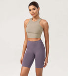 ODCLOUD 8" High Waist Lounge Yoga Shorts Ash Violet - ododos