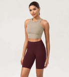ODCLOUD 8" High Waist Lounge Yoga Shorts Burgundy - ododos