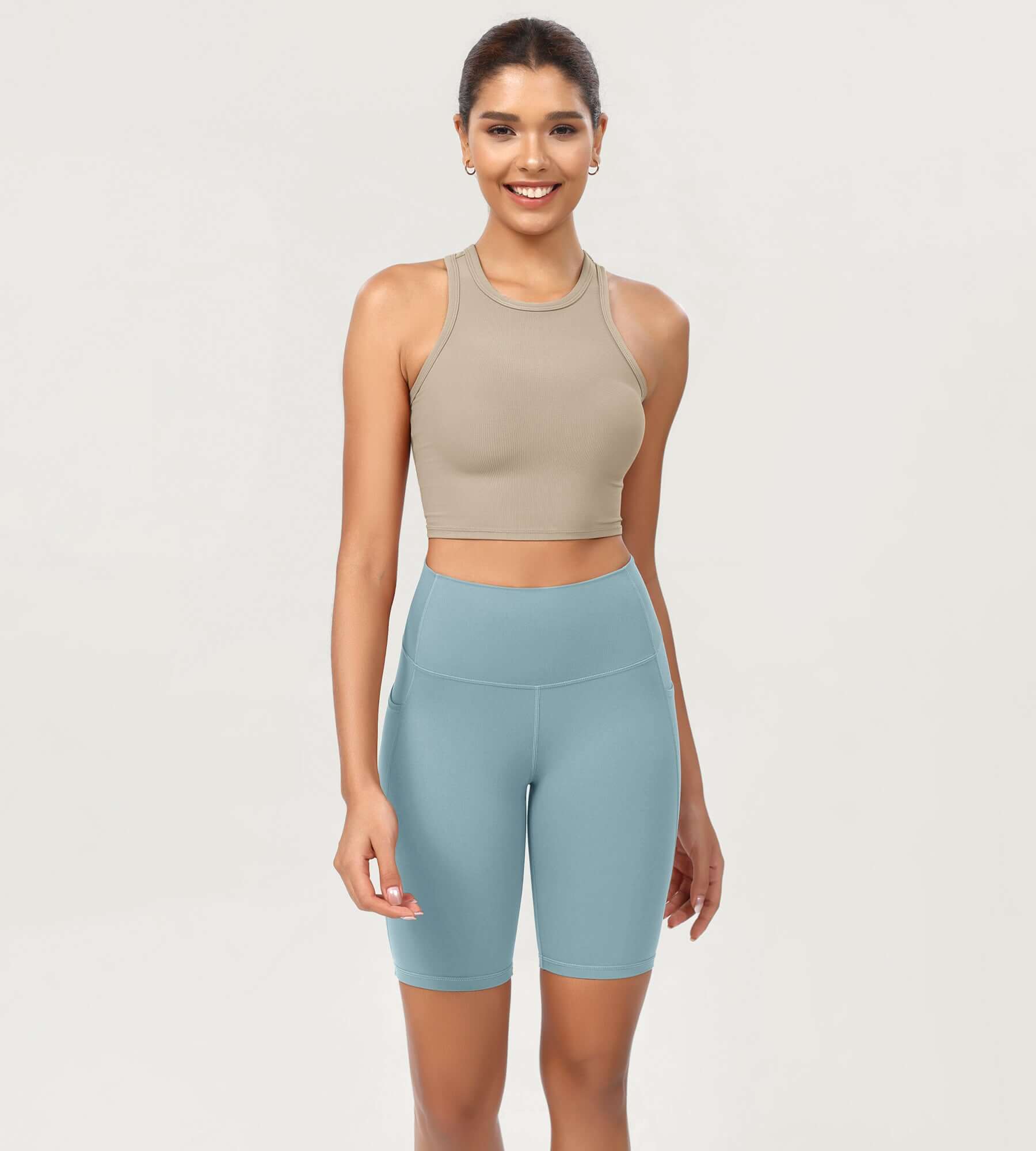 ODCLOUD 8" High Waist Lounge Yoga Shorts Chambray - ododos