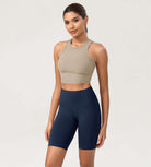 ODCLOUD 8" High Waist Lounge Yoga Shorts Navy - ododos