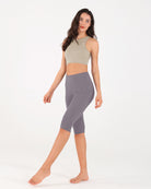 High Waist Knee Length Cropped Leggings - ododos