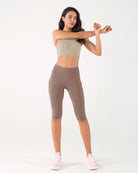 High Waist Knee Length Cropped Leggings - ododos