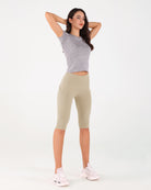 High Waist Knee Length Cropped Leggings - ododos