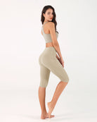 High Waist Knee Length Cropped Leggings - ododos