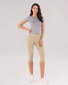 19" High Waist Yoga Capris with Pockets - ododos