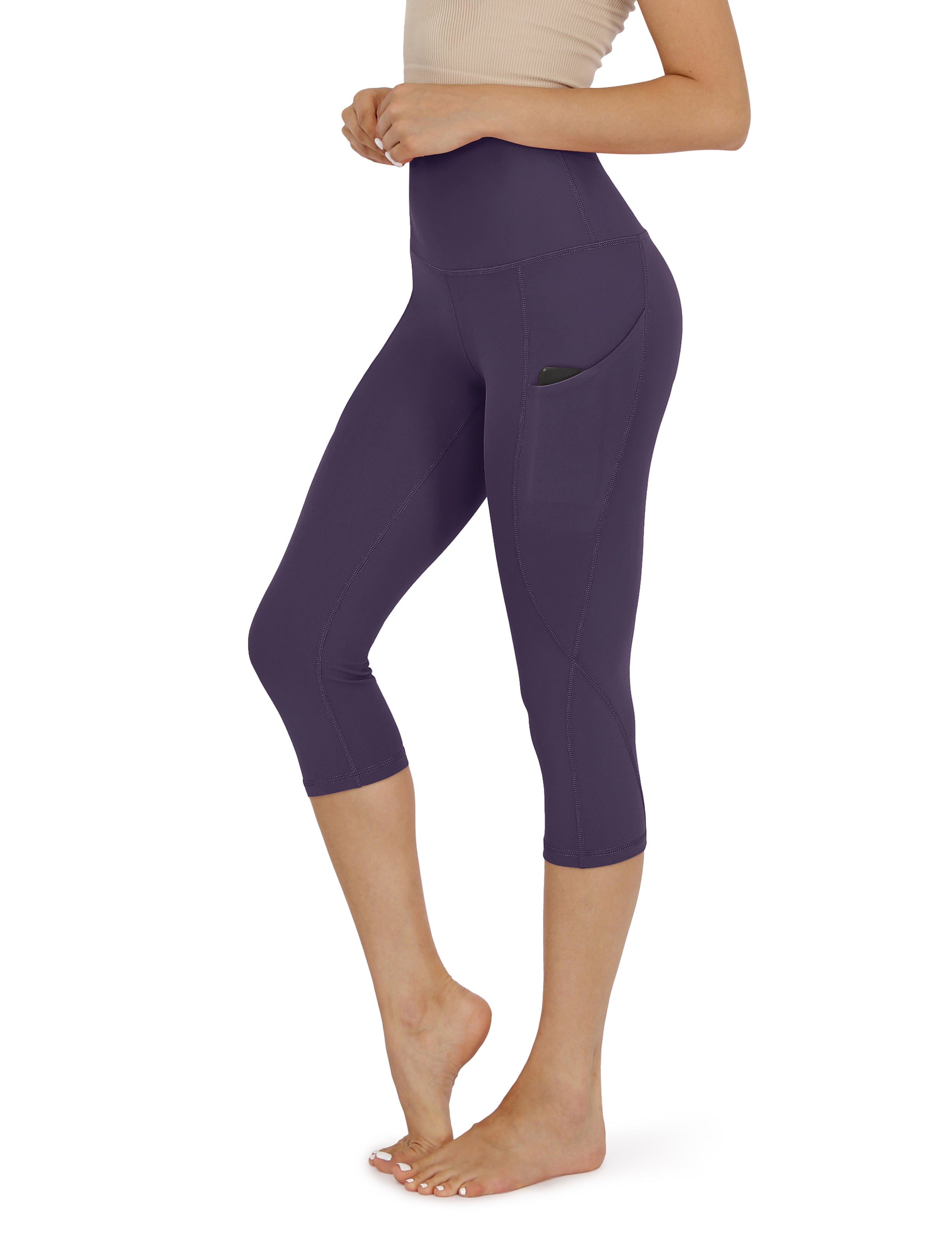 High Waist Yoga Capris with Pockets ODODOS Forest Teal M