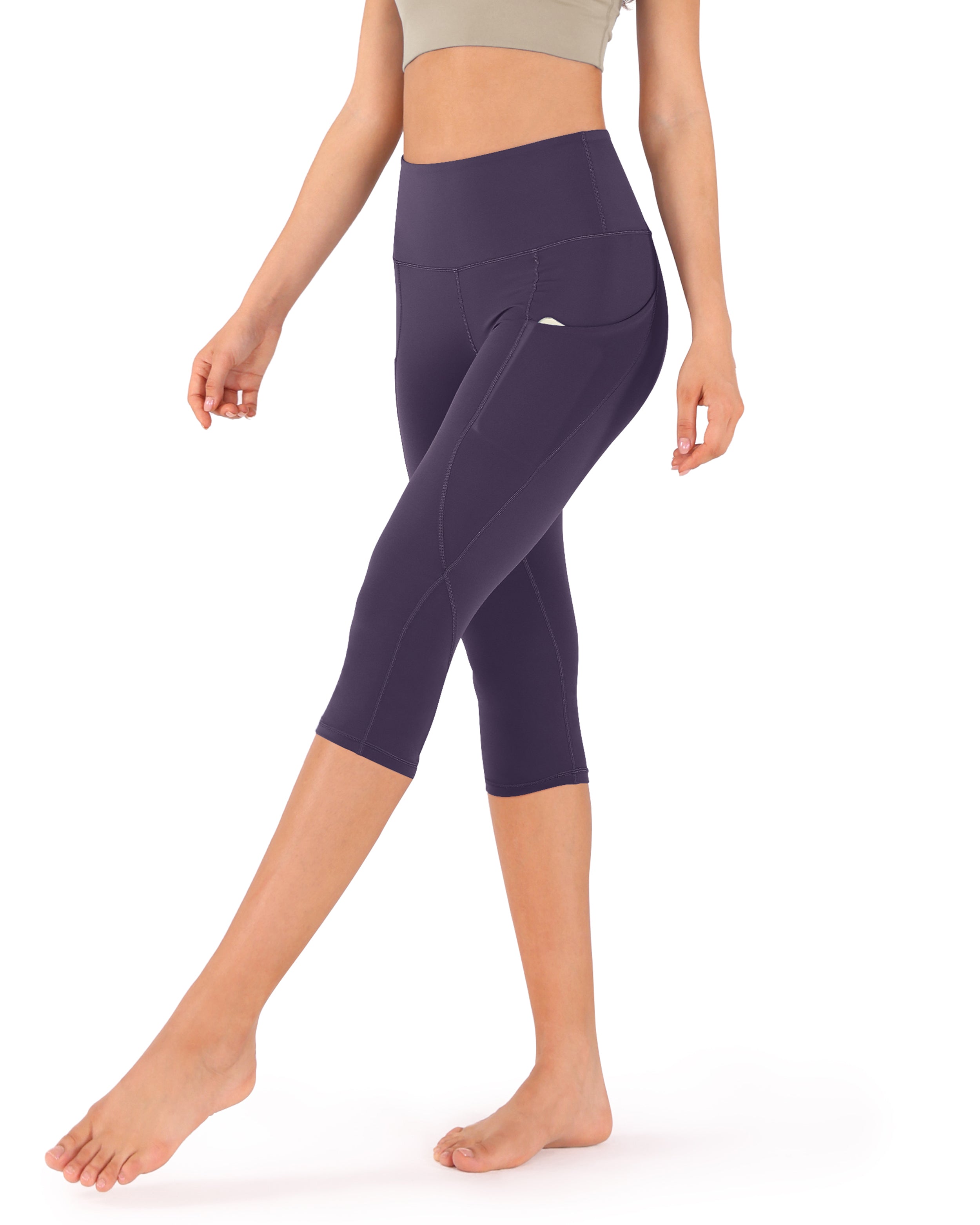 19" High Waist Yoga Capris with Pockets - ododos