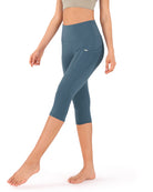 19" High Waist Yoga Capris with Pockets - ododos