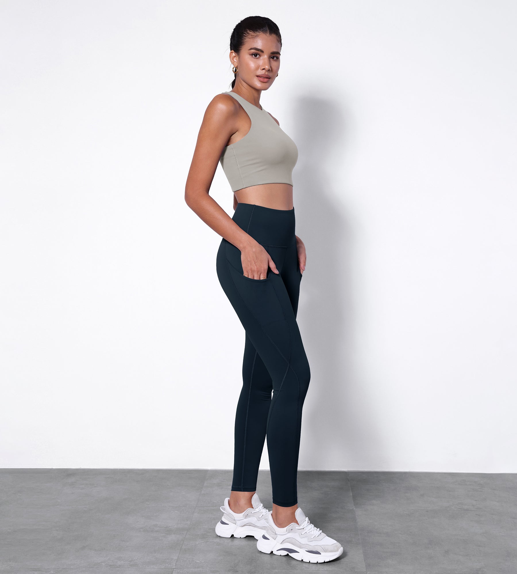 28" High Waisted Yoga Leggings with Pockets - ododos