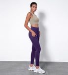 28" High Waisted Yoga Leggings with Pockets Deep Purple - ododos