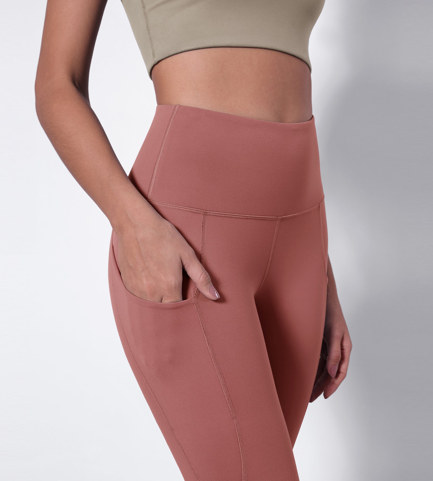 28" High Waisted Yoga Leggings with Pockets - ododos