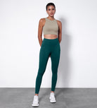 7/8 High Waist Sports Leggings with Pockets Forest Teal - ododos