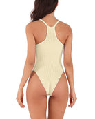 Seamless Ribbed Sexy Sleeveless Bodysuit - ododos