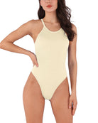 Seamless Ribbed Sexy Sleeveless Bodysuit - ododos