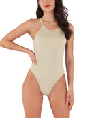 Seamless Ribbed Sexy Sleeveless Bodysuit - ododos