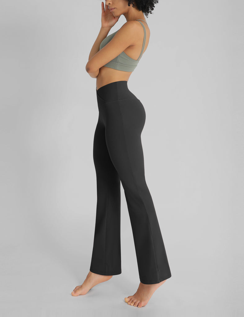  Cross Waist Sports Flare Yoga Pants - ododos