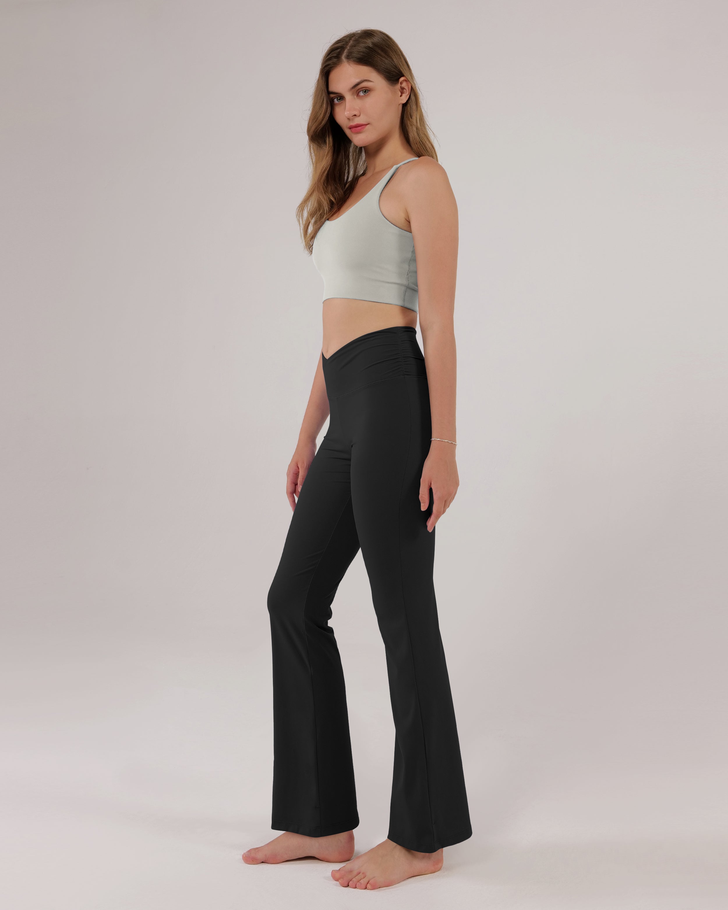 31" Cross Waist Flare Yoga Pants - ododos