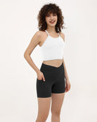 5" Cross Waist Sports Workout Biker Shorts - ododos