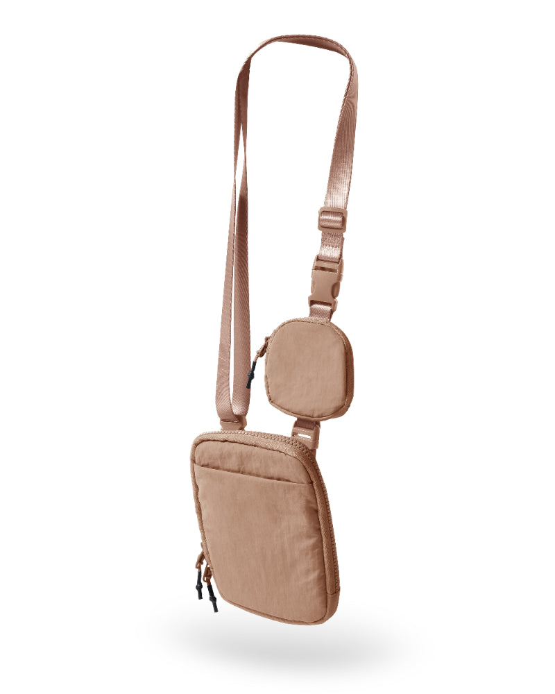 Crossbody Bag with Removable Small Bag Brown One Size - ododos