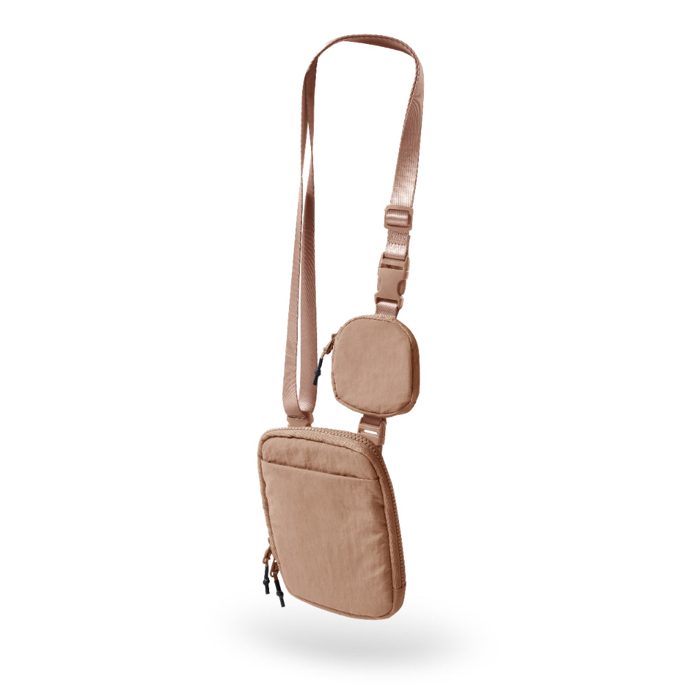 Crossbody Bag with Removable Small Bag Brown One Size - ododos
