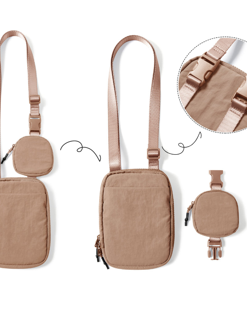 Crossbody Bag with Removable Small Bag - ododos