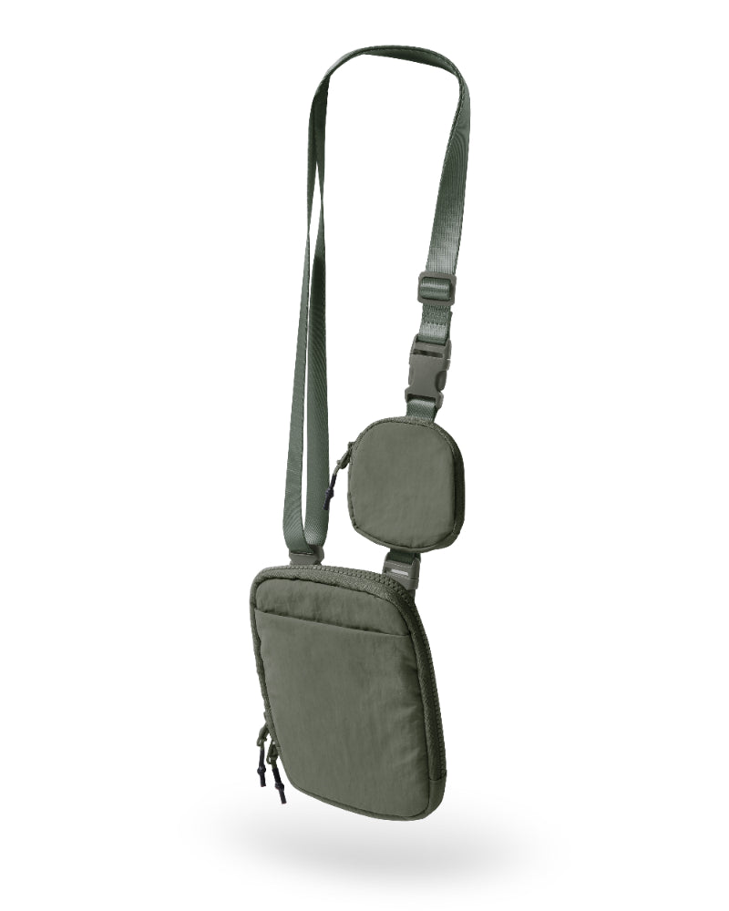 Crossbody Bag with Removable Small Bag Charcoal One Size - ododos