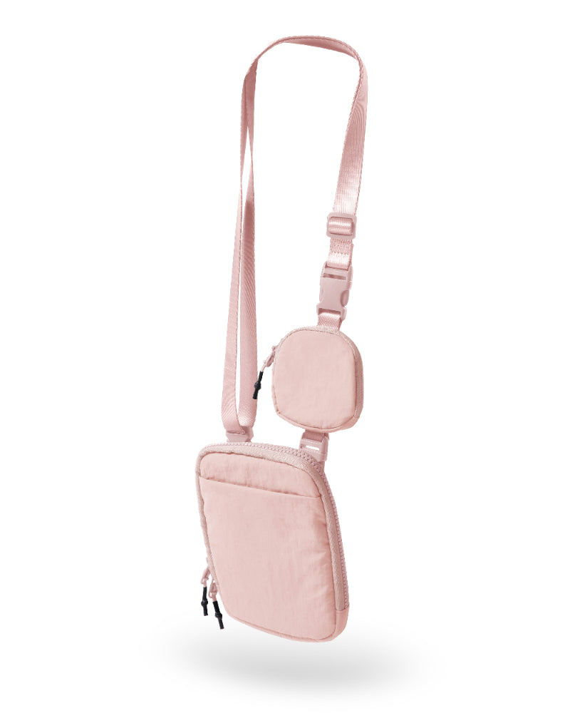 Crossbody Bag with Removable Small Bag Light Pink One Size - ododos