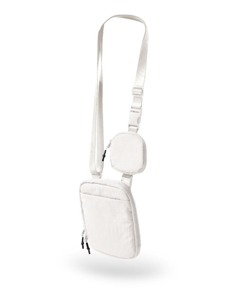 Crossbody Bag with Removable Small Bag White One Size - ododos