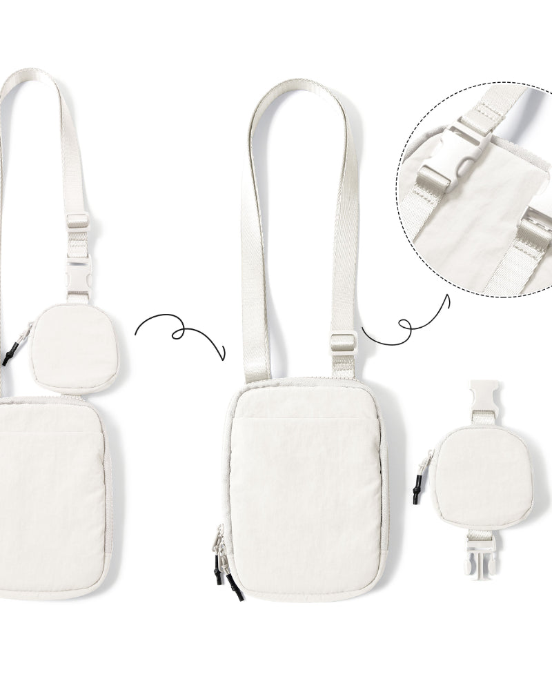 Crossbody Bag with Removable Small Bag - ododos