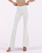 29" High Waisted Flared Work Pants White - ododos