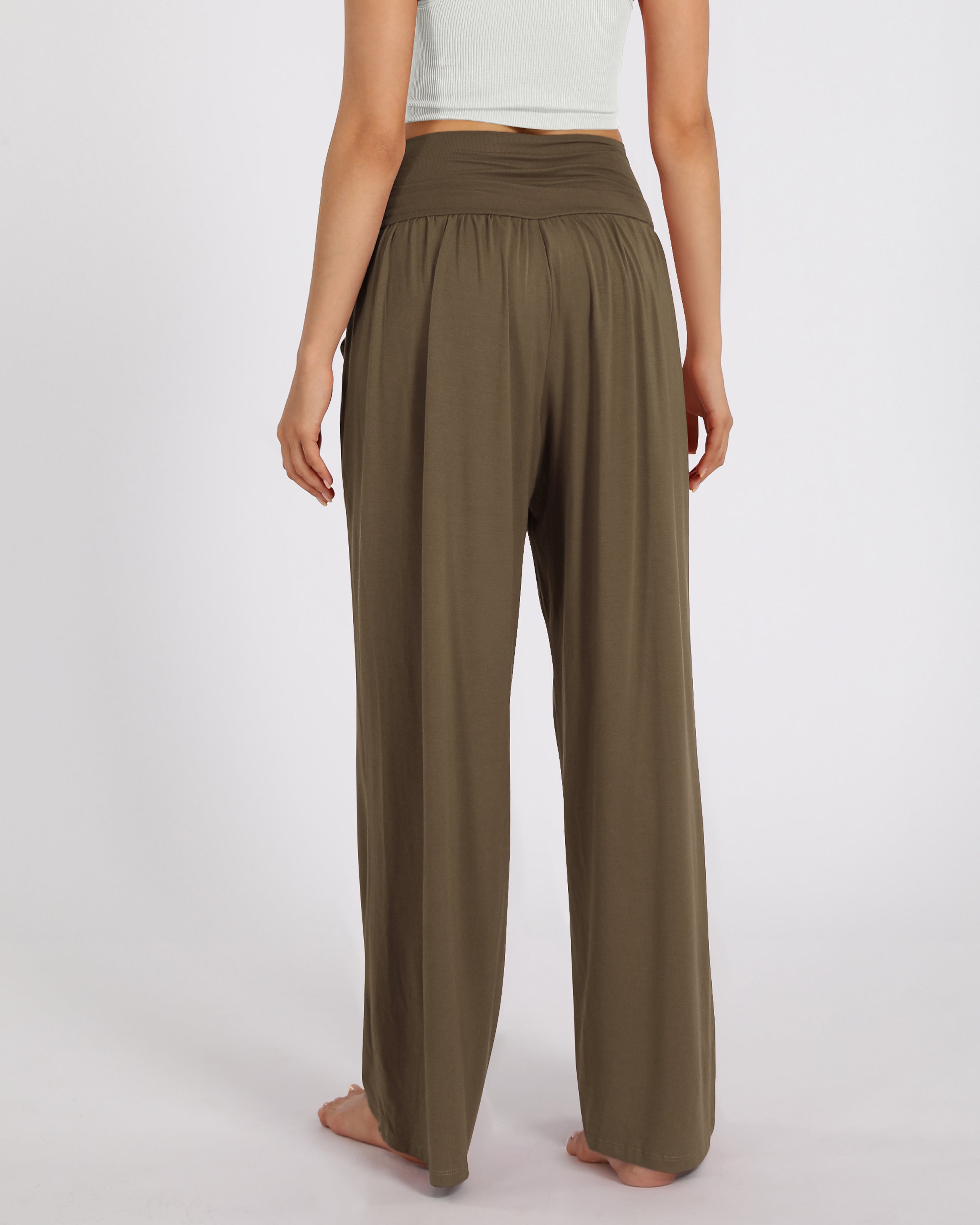28" Wide Leg Palazzo Loose Comfy Lounge Pants with Pockets - ododos