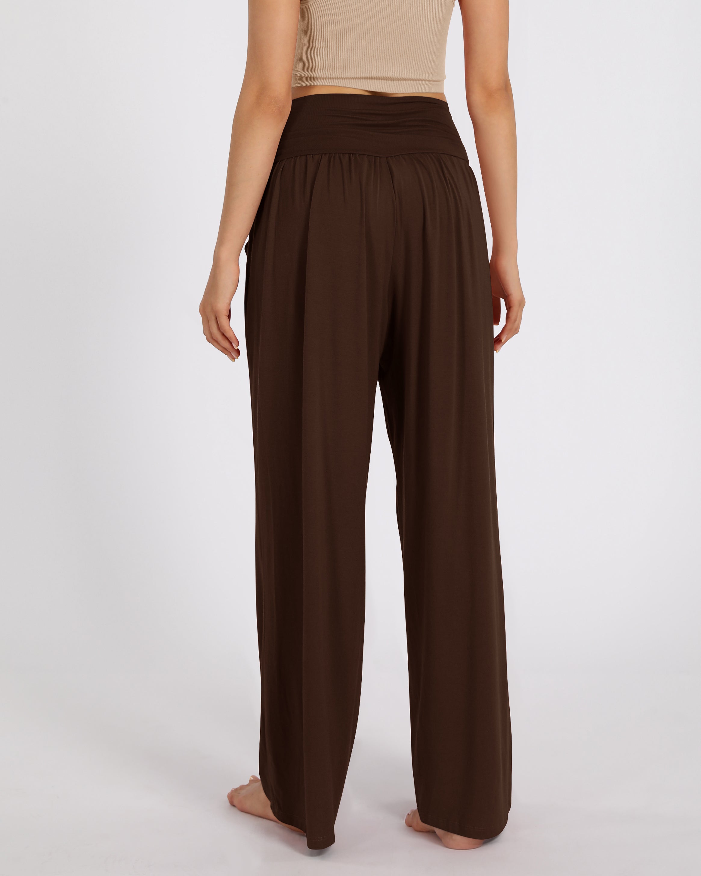 28" Wide Leg Palazzo Loose Comfy Lounge Pants with Pockets - ododos