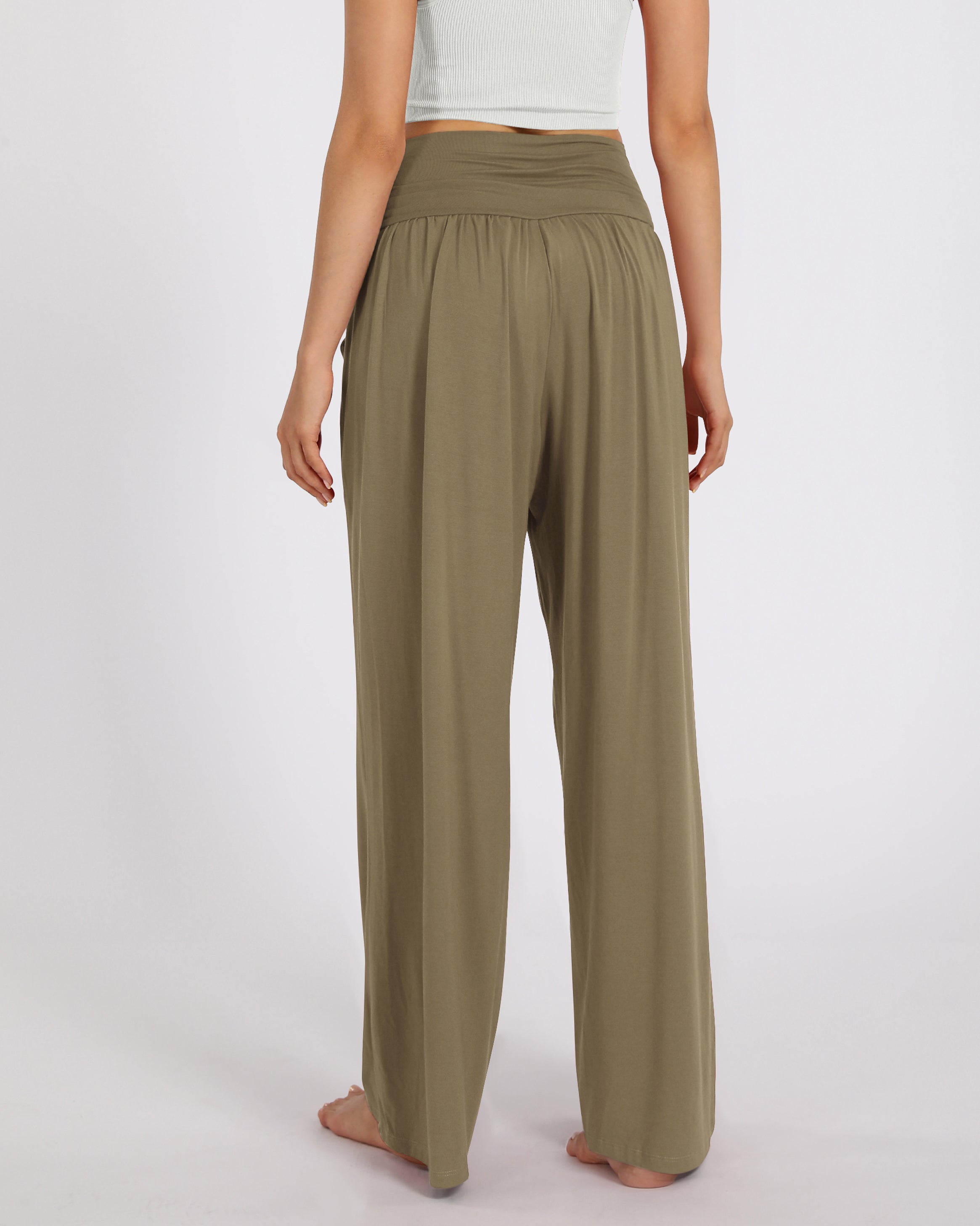 28" Wide Leg Palazzo Loose Comfy Lounge Pants with Pockets - ododos