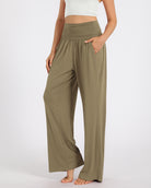 28" Wide Leg Palazzo Loose Comfy Lounge Pants with Pockets Peanut - ododos