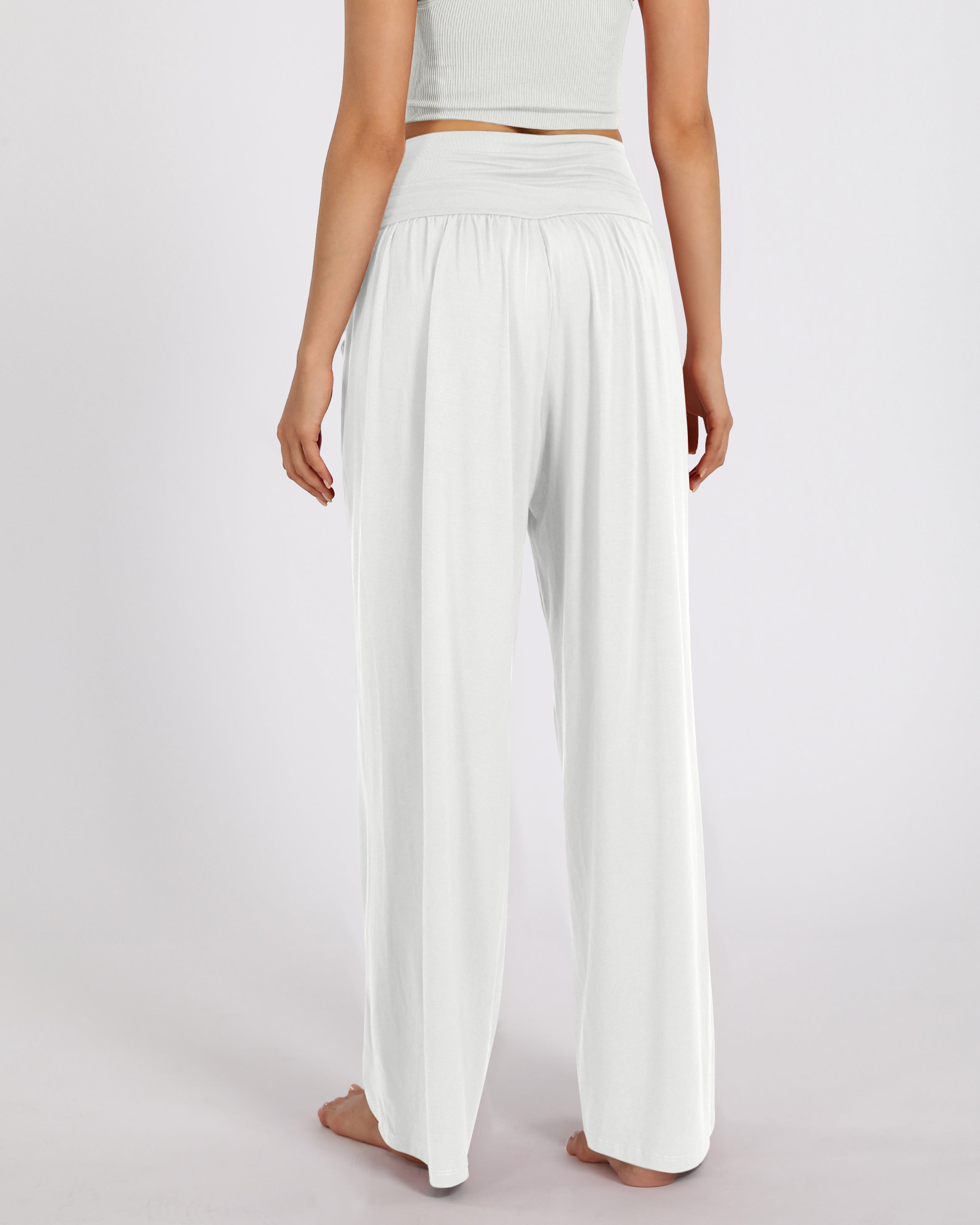 28" Wide Leg Palazzo Loose Comfy Lounge Pants with Pockets - ododos