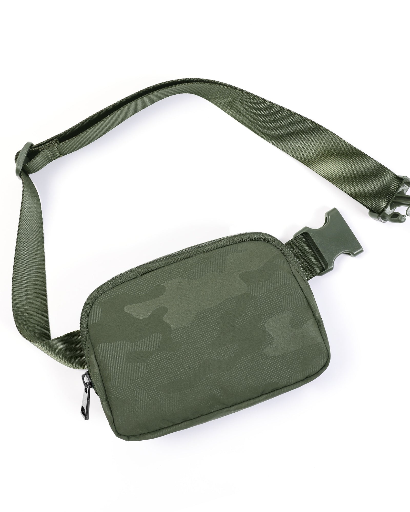 Trendy Patterned Mini Belt Bag Camo Green 8" x 2" x 5.5" - ododos
