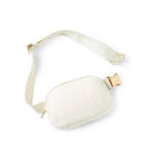 Fleece Mini Belt Bag Fleece lvory 8" x 2" x 5.5" - ododos