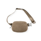 Fleece Mini Belt Bag Fleece Taupe 8" x 2" x 5.5" - ododos