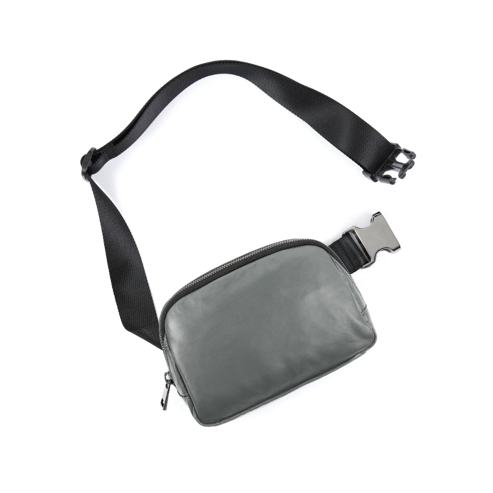 Holographic Shiny Mini Belt Bag Matt Grey 8" x 2" x 5.5" - ododos