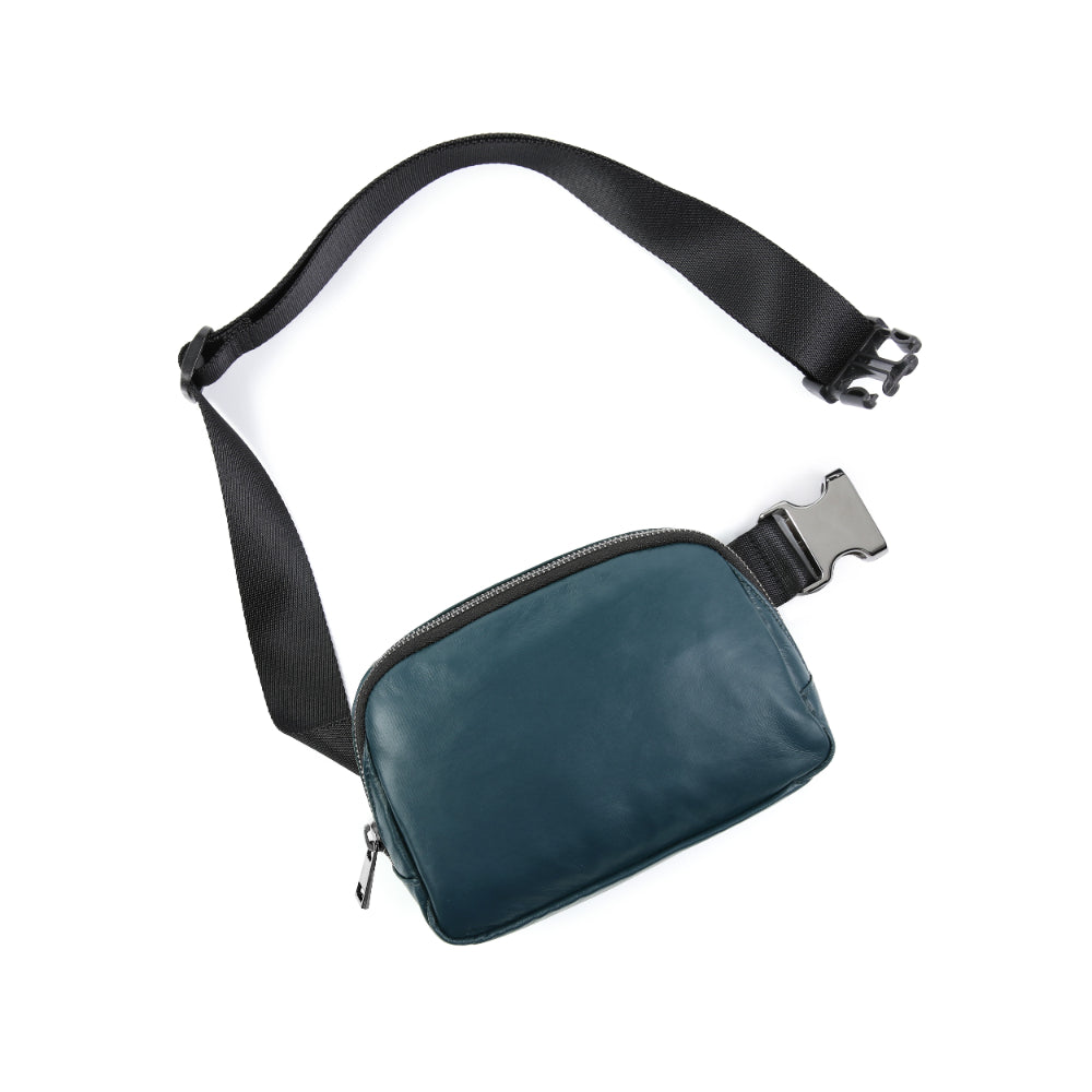 Holographic Shiny Mini Belt Bag Matt Navy 8" x 2" x 5.5" - ododos