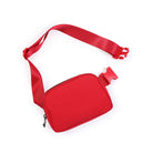 Unisex Mini Belt Bag with Adjustable Strap Red 8" x 2" x 5.5" - ododos