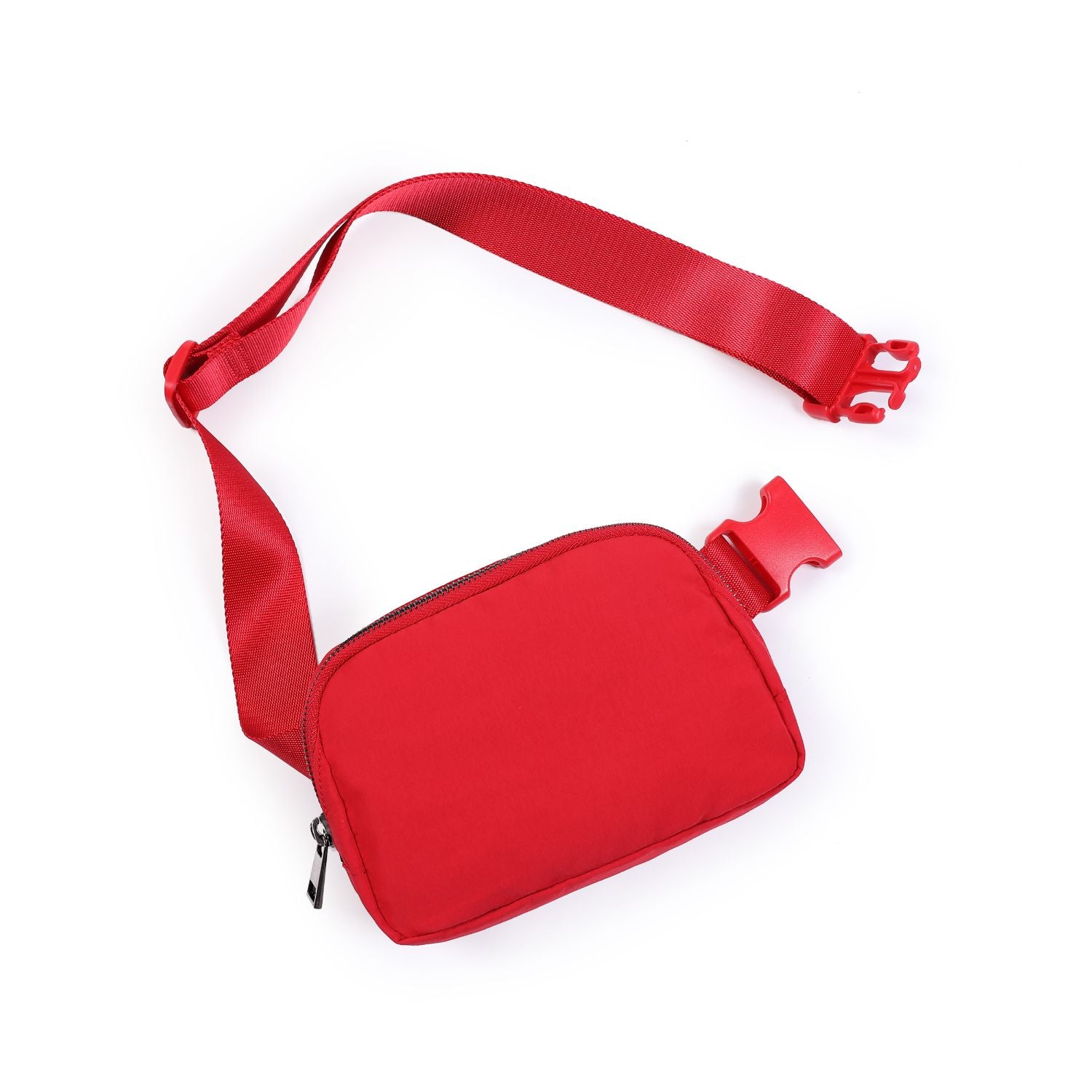 Unisex Mini Belt Bag with Adjustable Strap Red 8" x 2" x 5.5" - ododos