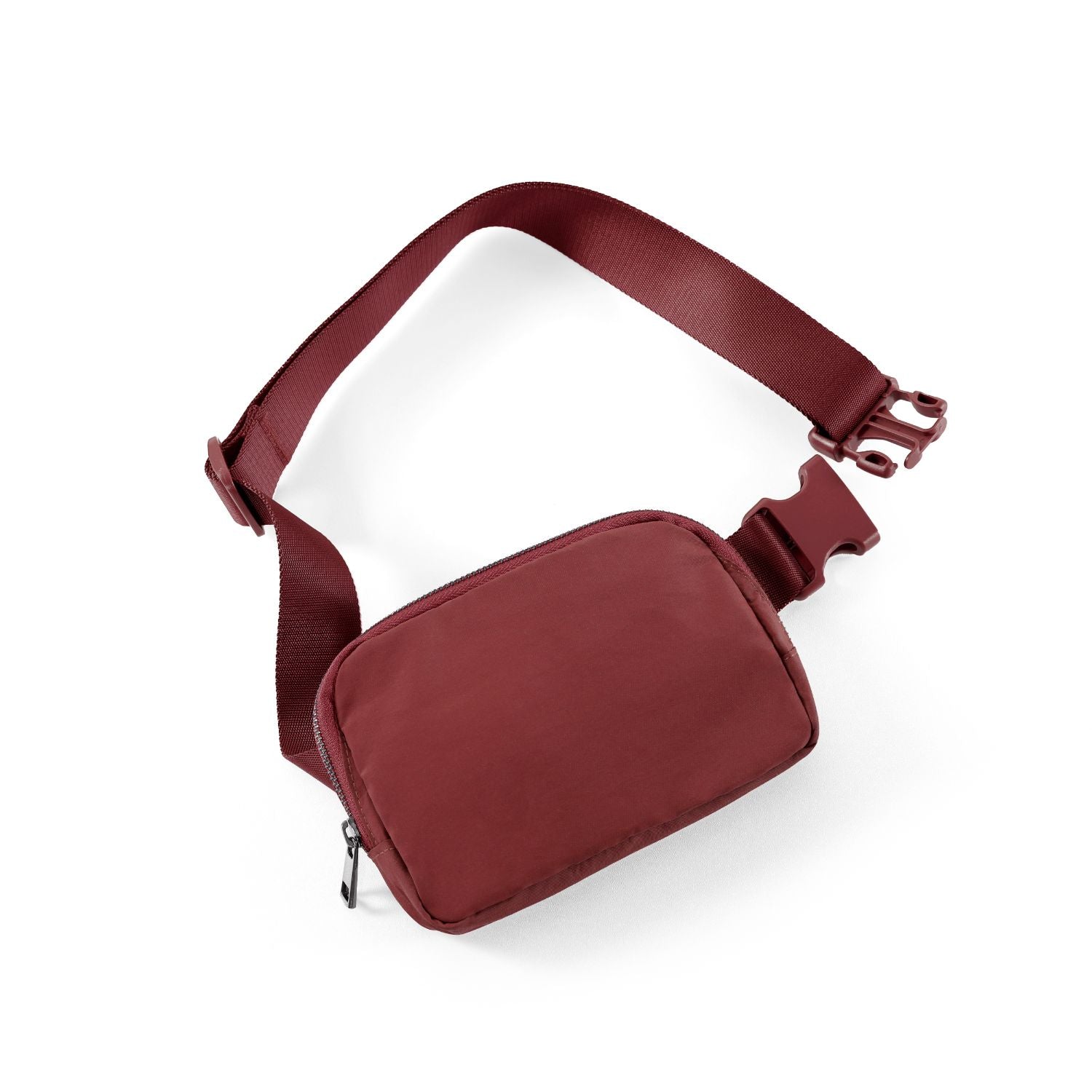 Unisex Mini Belt Bag with Adjustable Strap Wine 8" x 2" x 5.5" - ododos