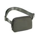Double Zip Mini Belt Bag Dark Umber 7.5" x 2" x 5" - ododos