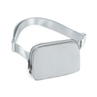 Double Zip Mini Belt Bag Light Grey 7.5" x 2" x 5" - ododos